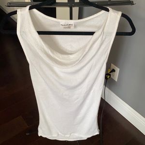 Michael Stars fitted white shirt with cut out below bra line// One size fits all